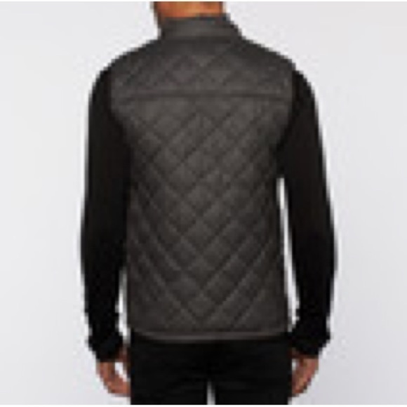 American Stitch Charcoal Gray Diamond Quilted Button Zip Front Vest Men’s Medium - Picture 6 of 7